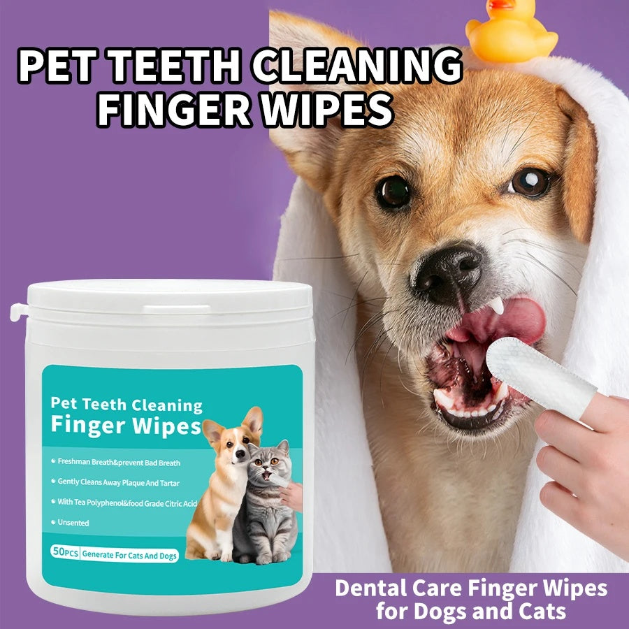 Toallitas Desechables para Mascotas – Limpieza de Oídos y Dientes
