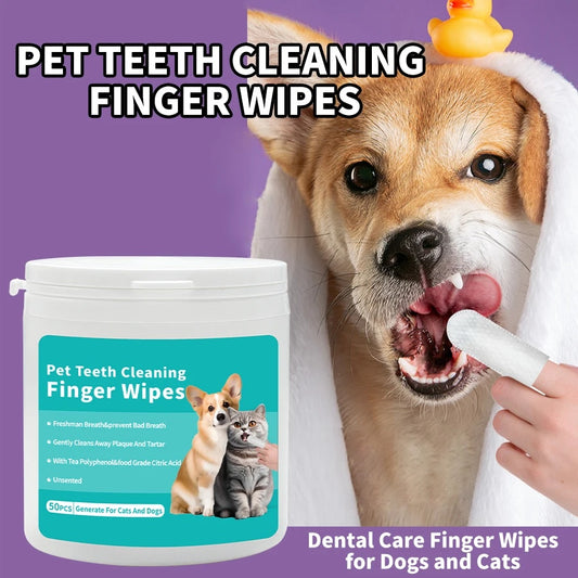 Toallitas Desechables para Mascotas – Limpieza de Oídos y Dientes